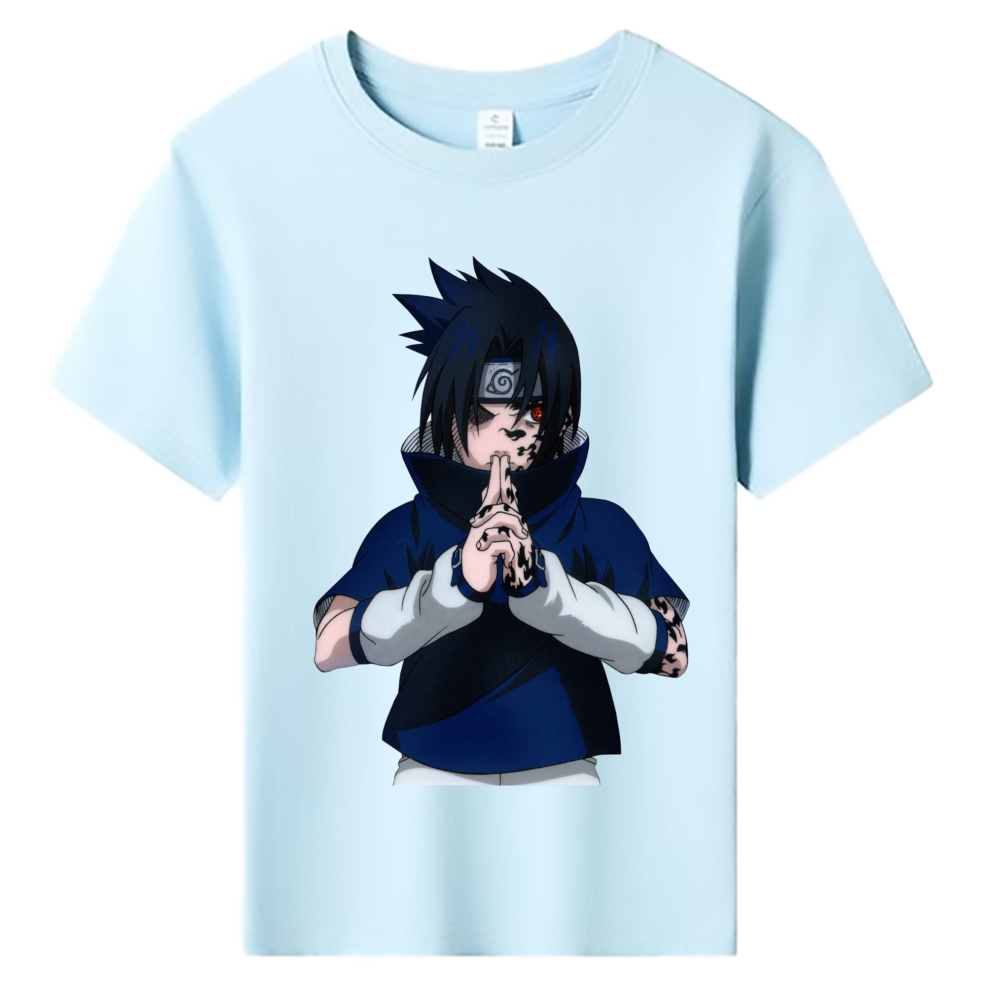 （画像用） NARUTO -ナルト- うちは サスケ Uchiha Sasuke 綿100％キッズTシャツ（フロントプリント）